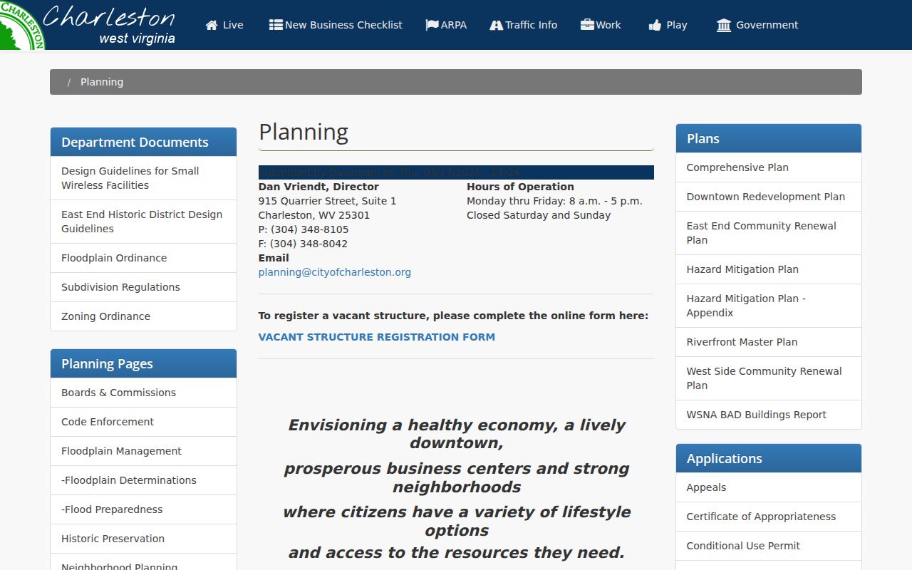 Charleston property records planning office and zoning map responsibilities